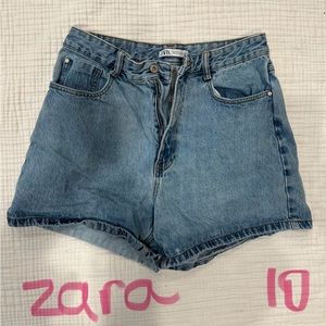 Zara High Rise Denim Shorts